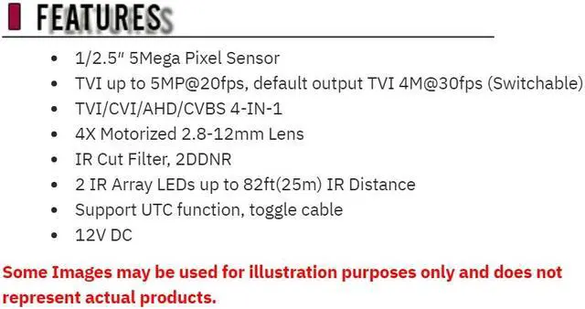 Alt view image 3 of 4 - Eyemax PIB-MB4332V-B2812 5MP HD TVI Eyeball Camera 2.8-12mm 4X Motorized In/Outdoor, Dark Grey