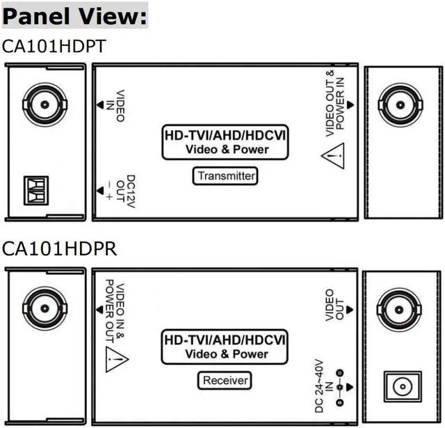 Alt view image 3 of 6 - HD-TVI, AHD, HDCVI Video and Power over one Long Range Coaxial Converter