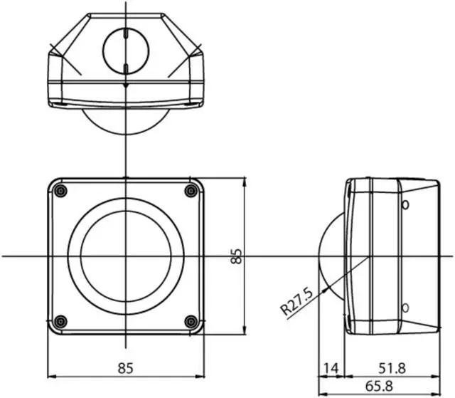 Alt view image 4 of 4 - HD TVI 1080P Corner Mountable Dome Camera, Vandal-Resistant 12V DC