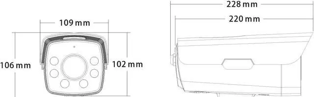 Alt view image 5 of 6 - Full Color Night Vision View Long Range Bullet HD TVI 4 In One CCTV Camera 6mm zoom Fixed Lens 1080P to 5MP Changeable Lights upto 196FT 12V DC