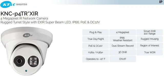 Alt view image 3 of 5 - KT&C OMNI-IP 4 Megapixel Network Camera - Color