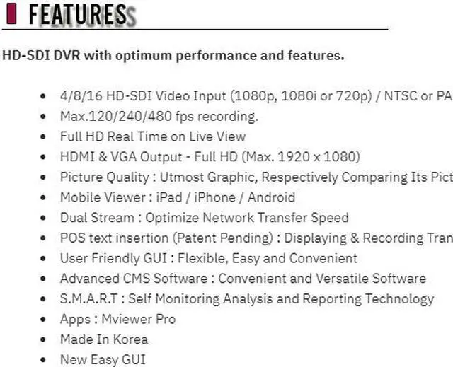 Alt view image 3 of 3 - Eyemax Pro Prime Series HD SDI Hybrid 16CH 1080P Real Time DVR System  4TB
