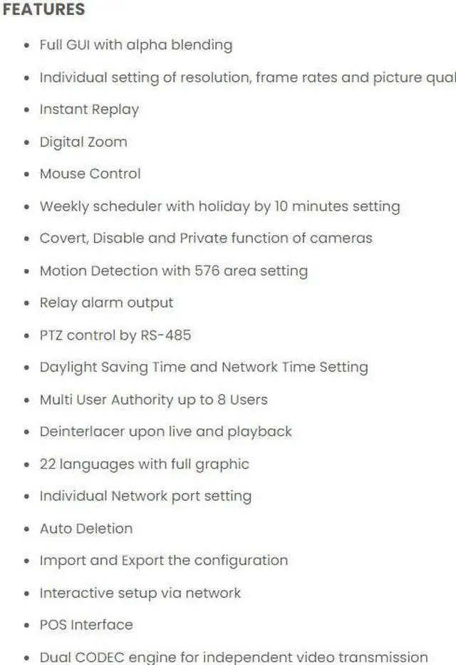 Alt view image 6 of 6 - Eyemax Prestige TVST PVT Series 8CH 5MP DVR system HD-TVI, CVI, AHD, 960H, Apps Magic Viewer , H265 System 4 TB