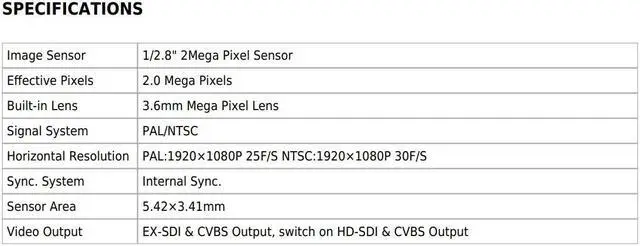 Alt view image 2 of 4 - HD-SDI CCTV 720P HD Bullet Camera IR Night Vision , Long Range with Video Distance Supports Resolution Upto 1080P Changeable. 3.6mm Lens, 12V DC -Grey Color-