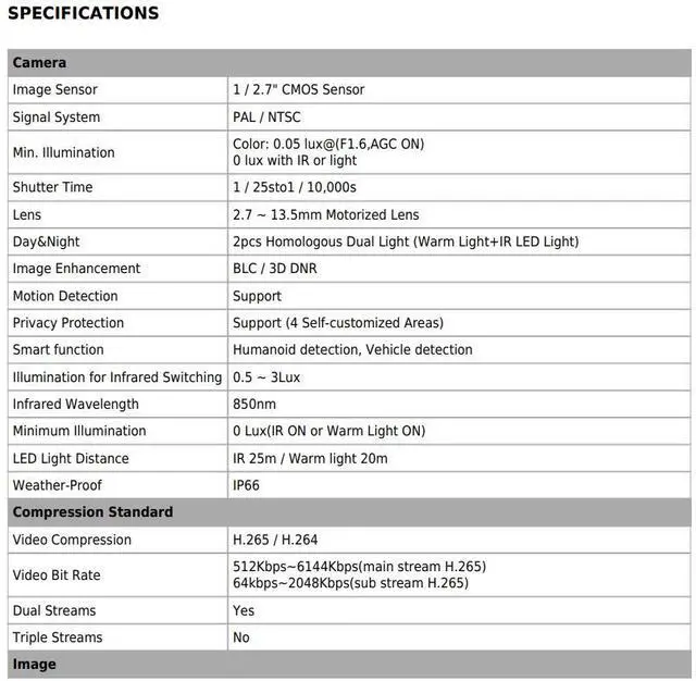 Alt view image 4 of 5 - Eyemax 8MP Standard 4K Dual-Light Turret dome Camera, 2.7-13.5mm Motorized Lens, POE, Mic, Plug & Play Magic NVRs and Eyemax NVR ( Magic Viewer NVR , DMSS NVR )