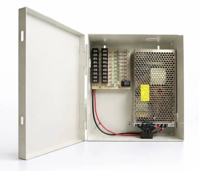 Main image of CCTV Power Supply Distribution Box - 12V DC 9 channels 12 Amps Fused UL Listed