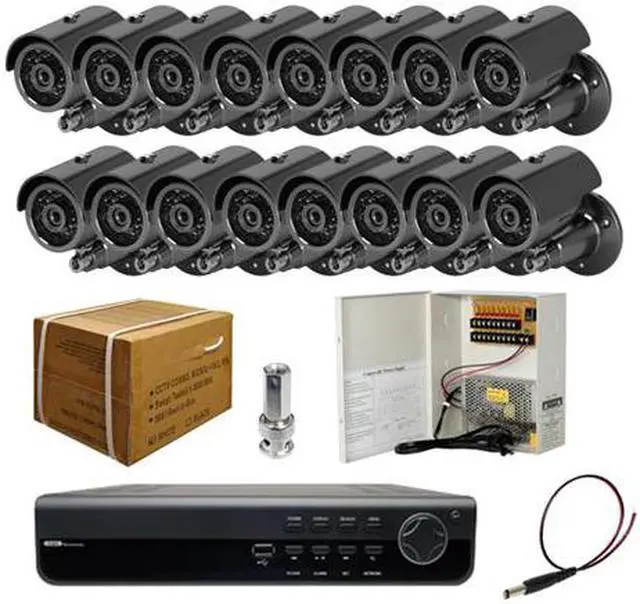 Main image of 16ch DVR Package - H.264 ELITE DVR, 700 TVL Bullet IR Cameras, Power Supply and Cables, 3G phone support (1TB HDD)