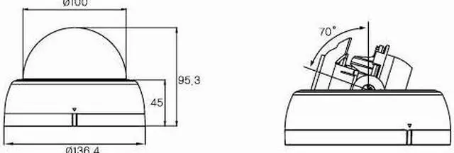 Alt view image 2 of 2 - KT&C Color Dome Camera 700 TVL, 2.8~12mm Adjustable Lens, 2D-DNR, DUAL power, KPC-DE100NUV17
