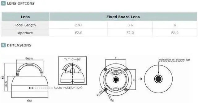Main image of KTnC KPC-VDN61NUB Outdoor Dome Camera 700 TVL Sony 960H EX-View Mini Size 2-DNR IP66
