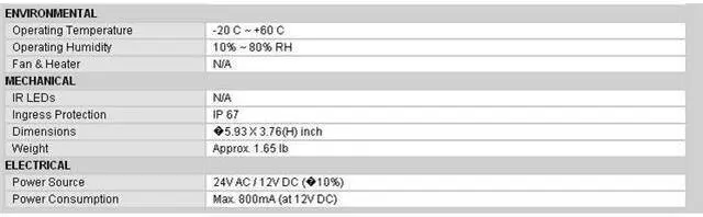 Alt view image 2 of 5 - BL VHN-V955 Outdoor Dome Camera 700 TVL ICR SENS-UP 2.8~12mm IR Lens 3D DNR DUAL power IP67