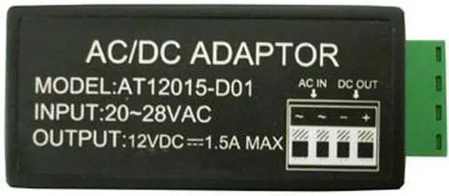 Main image of CCTV Camera Power converter 24V AC to 12V DC upto 1500mA