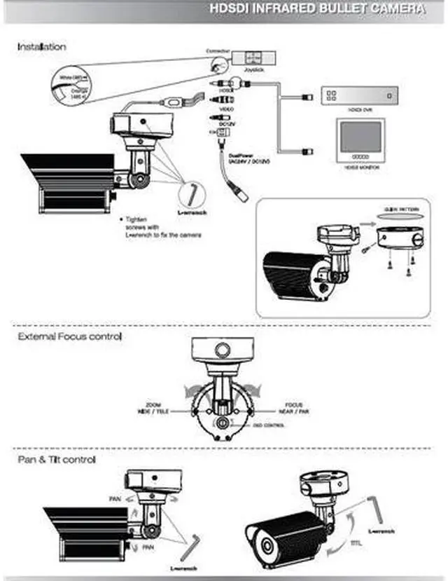 Alt view image 2 of 3 - HD-SDI Outdoor Bullet IR camera: 2 Megapixel Full HD 1080p image, 2.8~12mm Lens, 80 IR LED