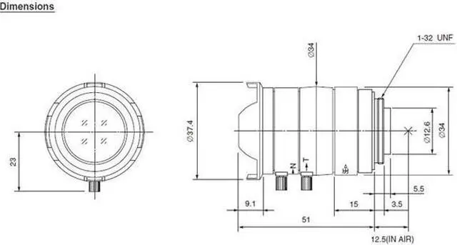 Alt view image 3 of 3 - Computar Ganz High Quality CCTV Camera Lens T2Z1816CS 1/3" Super Wide 1.8-3.6mm f1.6 Varifocal, Manual Iris (CS Mount )