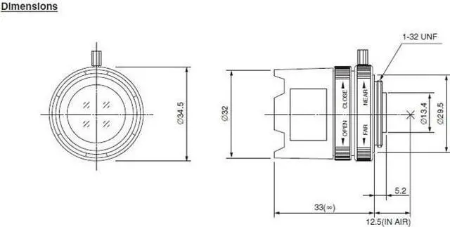Main image of Computar Ganz High Quality CCTV Camera Lens T0812FICS 1/3" 8mm f1.2 Monofocal, Manual Iris (CS Mount)