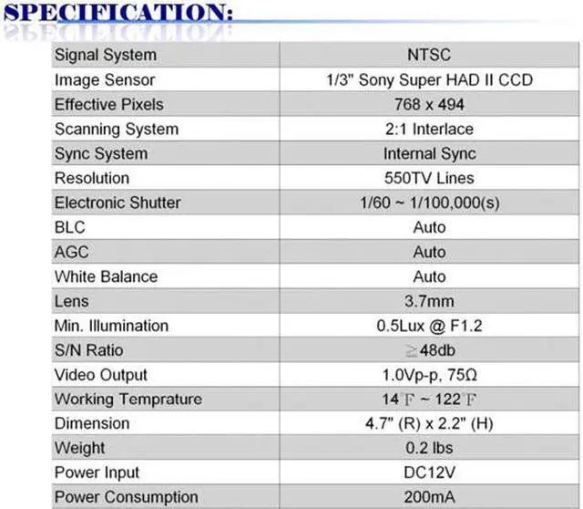 Alt view image 3 of 3 - 600 TV Lines 3.7mm Pinhole Lens UFO Type Hidden Camera ( 12V DC )