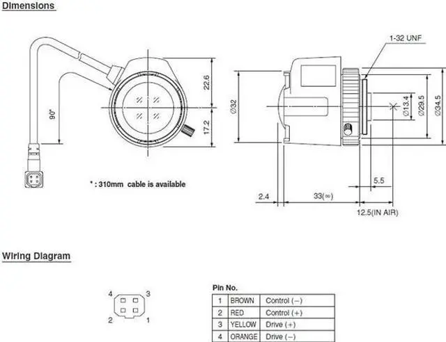 Alt view image 3 of 3 - Computar Ganz High Quality CCTV Camera Lens TG2314FCS-L 1/3" 2.3mm f1.4 DC Auto Iris w/4-pin mini connector long cable (CS Mount)