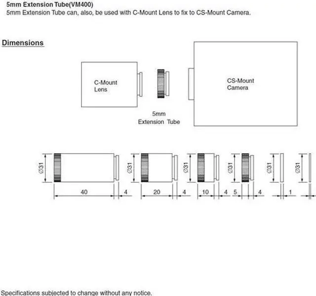 Alt view image 2 of 2 - Computar Ganz High Quality CCTV Camera Lens Accessories VM100 Extension Tube Kit