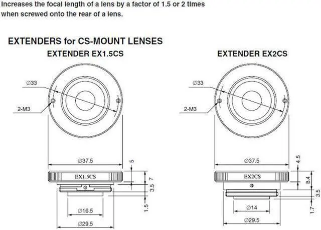 Alt view image 2 of 2 - Computar Ganz High Quality CCTV Camera Lens Accessories EX1.5CS Extender (1.5X) for CS-Mount