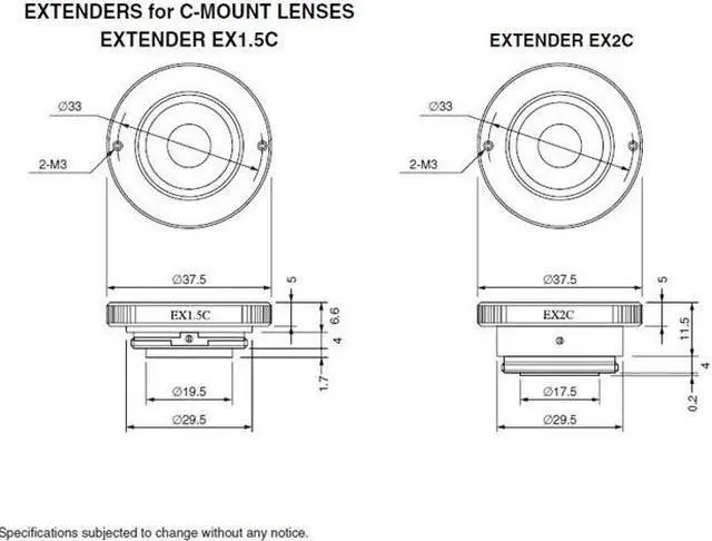 Main image of Computar Ganz High Quality CCTV Camera Lens Accessories EX1.5CS Extender (1.5X) for CS-Mount