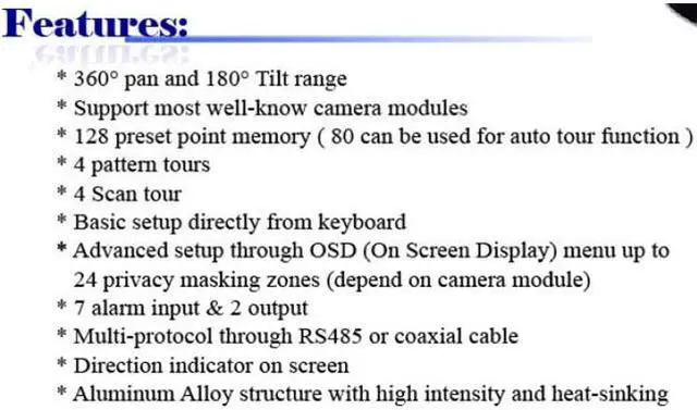 Alt view image 2 of 3 - 540 TV Lines Sony Exviews CCD 27XOptical 12XDigital Zoom 27IR Day&Night PTZ Camera