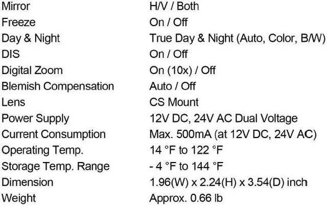 Alt view image 5 of 5 - 620TV Lines 1/3" SONY SUPER HAD CCD II 3D-DNR DIS WDR Day&Night 12V DC 24V AC Dual Voltage Box Camera