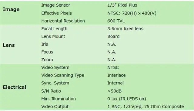 Alt view image 3 of 4 - 600 TV Lines IR Bullet Camera - 1/3” PixelPlus, 3.6mm lens, 24 pcs IR LEDs, Weather-resistant, Vandal-resistant, DC 12V, LT-R8962