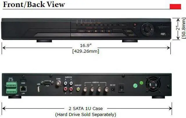 Alt view image 2 of 4 - 4CH HD 1080P H.264 SDI DVR with 1TB HDD and DVD-RW - 1080P LIVE/ RECORD/PLAYBACK, Live View on Smart Phones and Playback on iPhones, LT-2704XE-L, 1TB HDD, DVD-RW