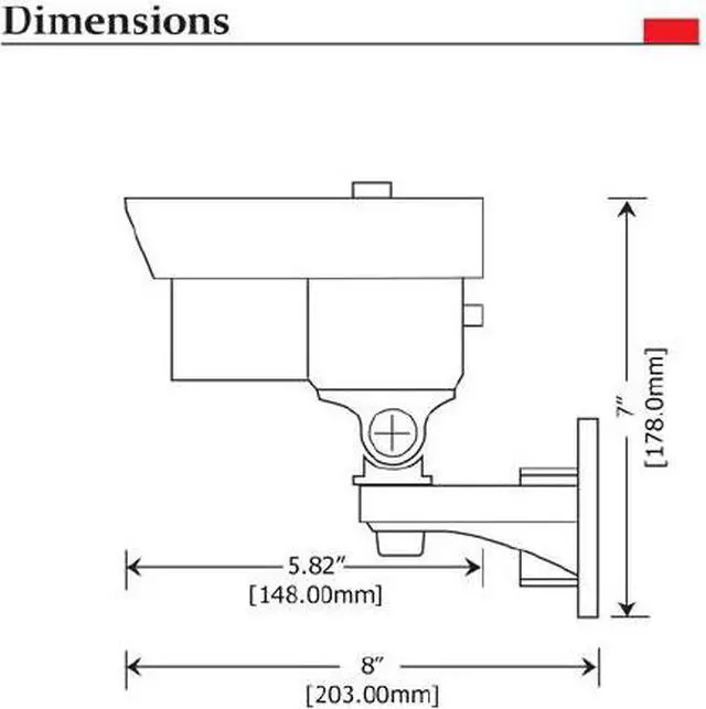 Main image of 650 TVL IR Bullet Camera - 1/3" Color CCD, 3.6mm fixed lens, 650 TVL,  48 pcs IR LEDs, weather-resistant, vandal-resistant, DC 12V input, LT-R5465