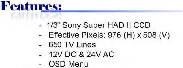 Alt view image 3 of 4 - 650 TV Lines Effio High Resolution box Camera, BL-BO9980 - 1/3" Sony Super HAD II CCD, Day&Night, DNR, 12V DC & 24V AC Dual Power