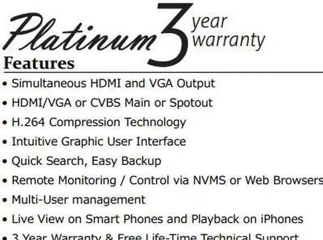 Alt view image 3 of 6 - 8CH 960H Realtime DVR,  HDMI and VGA output at up to 1920×1080P resolution, 8-ch simultaneous playback