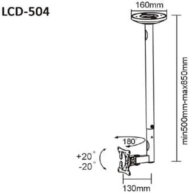 Alt view image 2 of 2 - LCD LED TV full motion ceiling brackets for 13"-27" LED,LCD tvs and Monitor screens