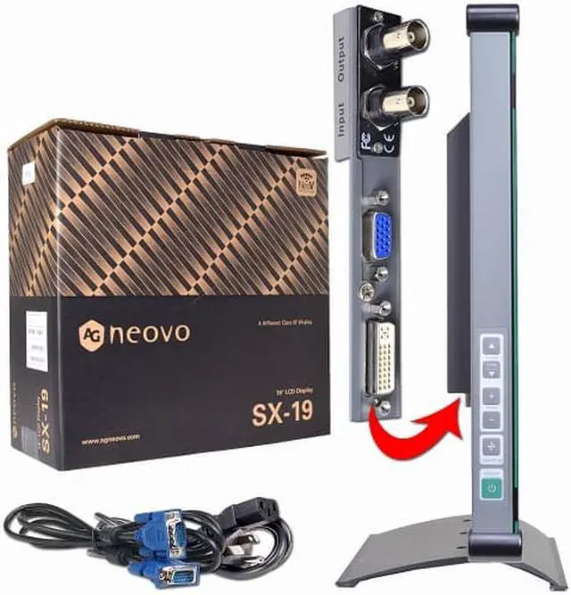 Alt view image 3 of 3 - Special Neovo BNC / DVI / VGA 19” LCD CCTV Monitor NeoV Optical Glass SX-19A