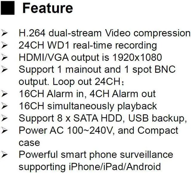 Alt view image 3 of 4 - 24CH DVR System 960H High Resolutions ,Real Time D1 Recoring 720FPS Powerful Smart Phone Surveillance, HDMI 1TB HDD , 24 channel DVR System