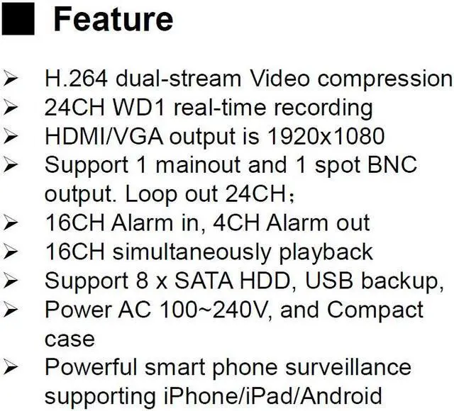 Alt view image 3 of 4 - 24CH DVR System 960H High Resolutions ,Real Time D1 Recoring 720FPS Powerful Smart Phone Surveillance, HDMI 8TB HDD , 24 channel DVR System