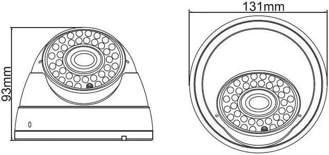 Alt view image 2 of 7 - HD-SDI Outdoor Turret Dome IR camera: 2 Megapixel Full HD 1080p image, 2.8-12mm OSD Dual Video 36 IR ( White Color )
