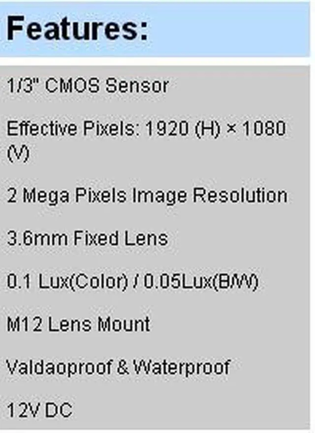 Alt view image 2 of 3 - HD IP Camera 2 Mega Pixels Image Resolution 3.6mm Fixed Lens Valdaoproof & Waterproof