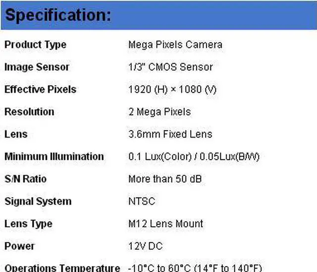 Alt view image 3 of 3 - HD IP Camera 2 Mega Pixels Image Resolution 3.6mm Fixed Lens Valdaoproof & Waterproof