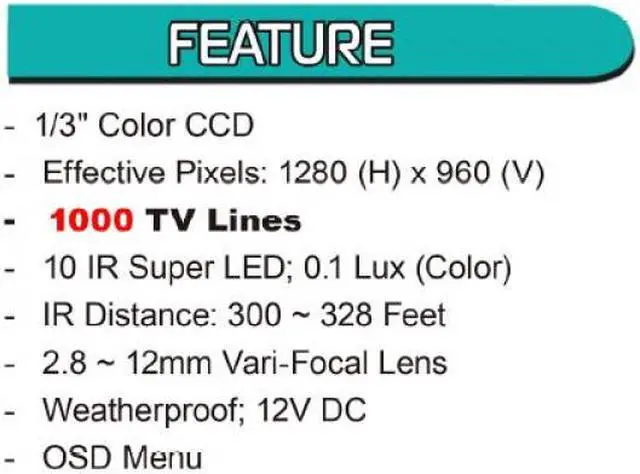 Alt view image 2 of 4 - Long Range 1000TVL Bullet IR Sony 1.3 Mega Pixel 2.8-12mm IR Range Upto 300FT White Color