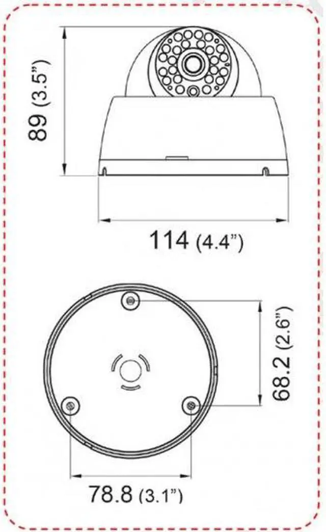 Alt view image 2 of 5 - HD-SDI CCTV 720P HD Indoor Dome IR Night Vision Camera 30 Leds 2.8-12mm