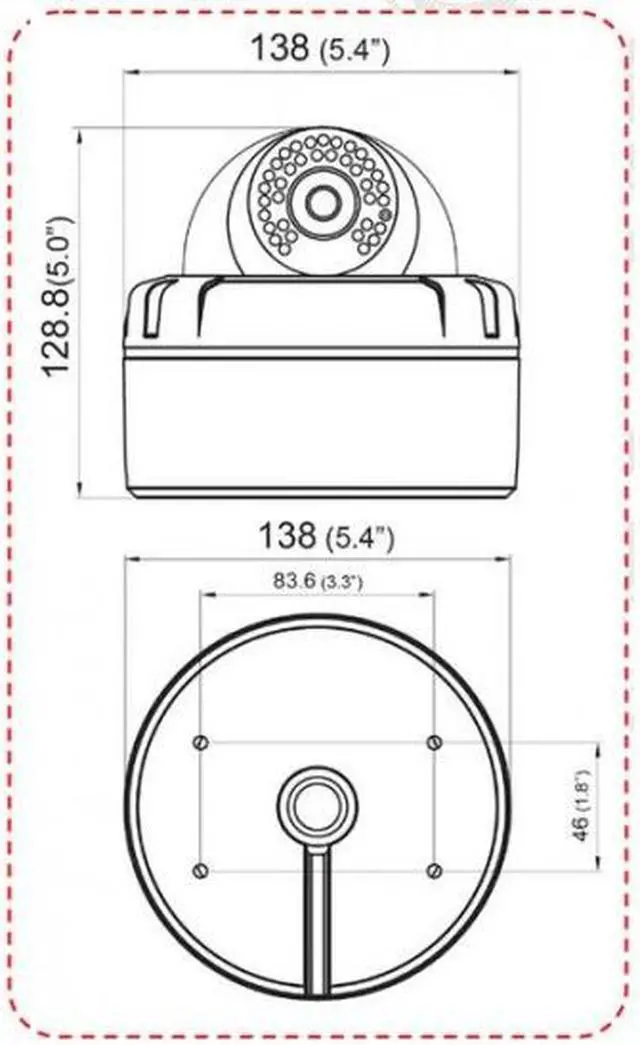 Alt view image 2 of 5 - HD-SDI CCTV 720P HD Vandal Dome IR Night Vision Camera 36 Leds 2.8-12mm True Day and Night , Cable Distance Unto 500+ Feet