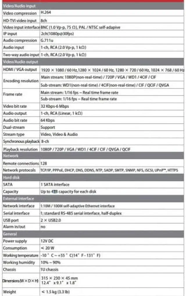 Alt view image 4 of 6 - LTS HD-TVI 8CH Hybrid DVR System, HD 1080P, Tribrid-Analog, HD-TVI and IP Cameras Barebone