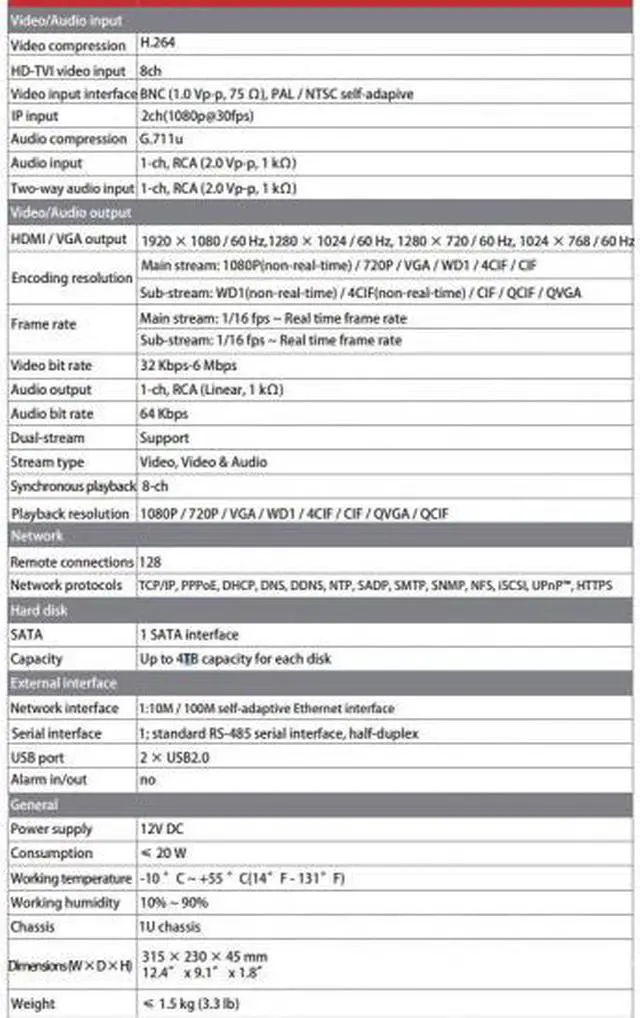 Alt view image 6 of 6 - LTS HD-TVI 8CH Hybrid DVR System, HD 1080P, Tribrid-Analog, HD-TVI and IP Cameras 2TB HDD installed