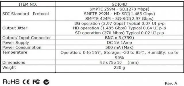 Alt view image 3 of 5 - 1 Input 4 Output HD-SDI Distribution Video Amplifier HD signal distance total up to 1300Feet