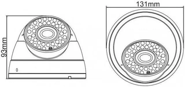 Alt view image 6 of 6 - BlueCCTV HD-CVI CCTV In/Outdoor Eyeball Turret Dome IR Night Vision Camera, HD 1080P 2.1 Mega Pixel HD Image 36 Leds Range Upto 100FT 2.8-12mm
