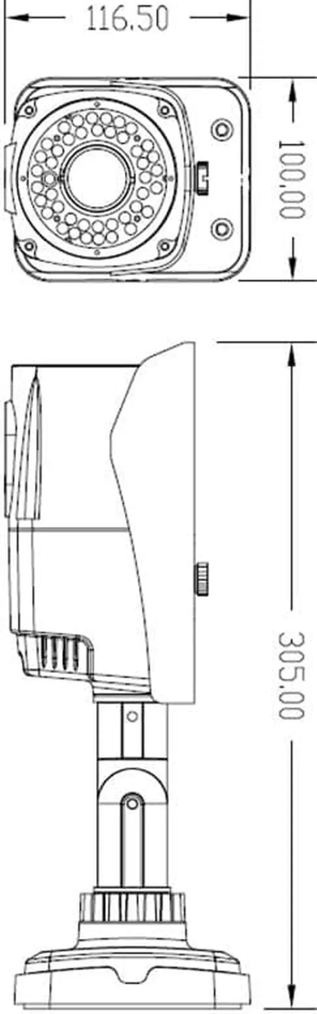 Alt view image 6 of 7 - BlueCCTV HD-CVI CCTV Bullet Type Long Range IR Night Vision Camera, HD 1080P 2.1 Mega Pixel HD Image 72 Leds Range Upto 196FT 2.8-12mm Mega Pixel Vari Focal Lens Installed