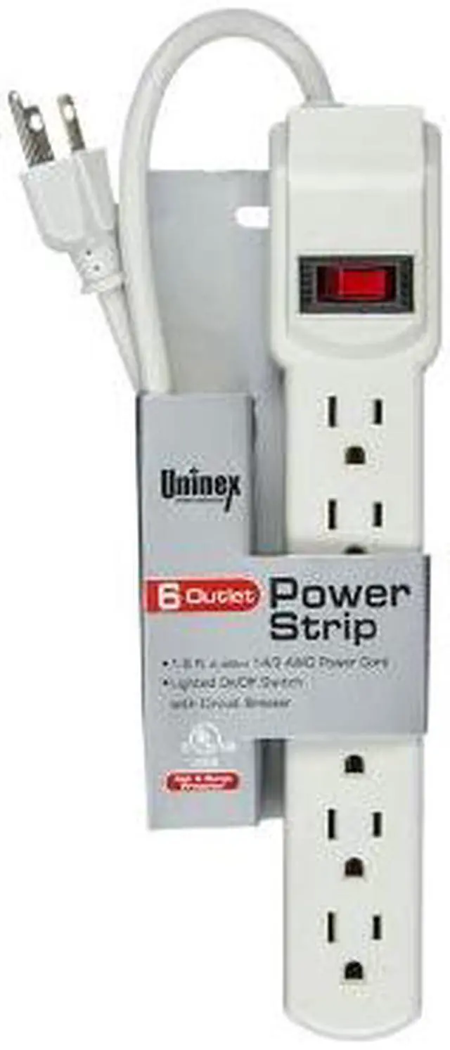 Alt view image 2 of 2 - Power Strip with 6 Power Outlet 1.5FT UL Listed