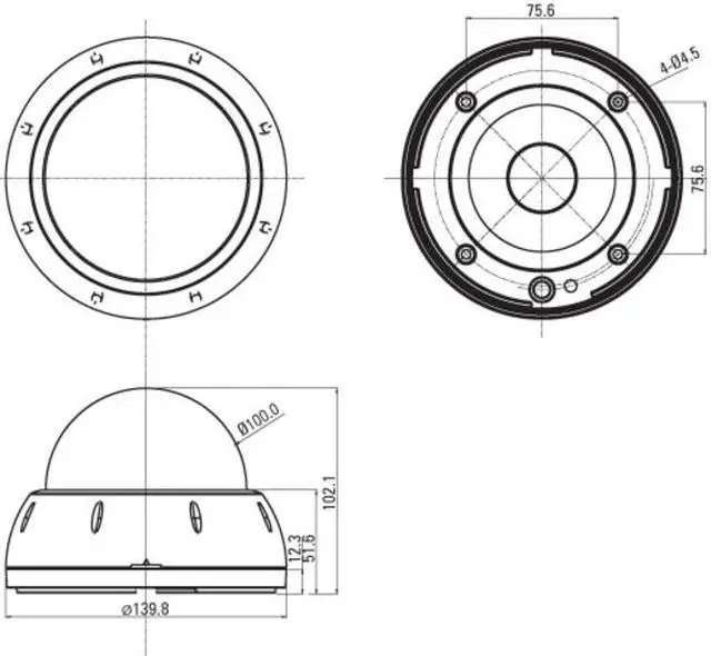 Alt view image 3 of 6 - CNB OEM DBB-24VF Dome Camera 580 TVL, Blue-i DSP XWDR ICR 3-DNR DSS Dual Power OEM ID D222-4VF