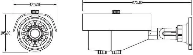 Alt view image 2 of 6 - 700TVL CCTV Bullet IR Night Vision Camera 960H Sony Effio 72Leds Camera 2.8-12mm IP66 IR Range Upto 190FT ATR OSD 12V DC