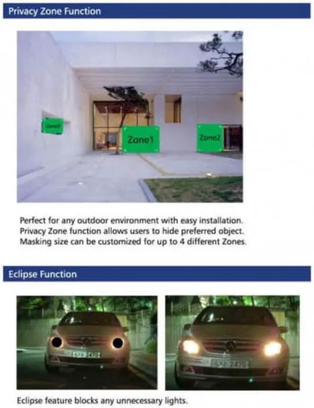Alt view image 6 of 7 - CNB V2815NVR Outdoor Dome Camera Intelligent IR 550TVL 20 Leds Vandal-Resitant ICR 3.8-9.5mm