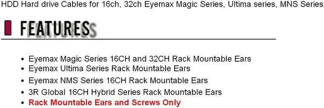 Alt view image 3 of 3 - Rack Mountable Ears for 16ch, 32ch Eyemax Magic Series, Ultima series, MNS Series